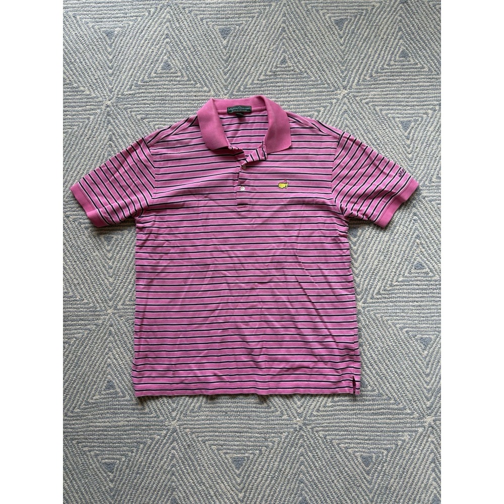 Masters' Collection 60s Two-Ply Mercerized Polo - Pink w/ White/Blue -‎ Large